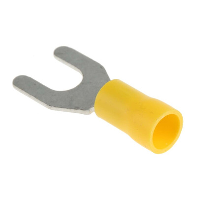 RS PRO Insulated Crimp Spade Connector, 2.5mm² to 6mm², 12AWG to 10AWG, M6 Stud Size Vinyl, Yellow