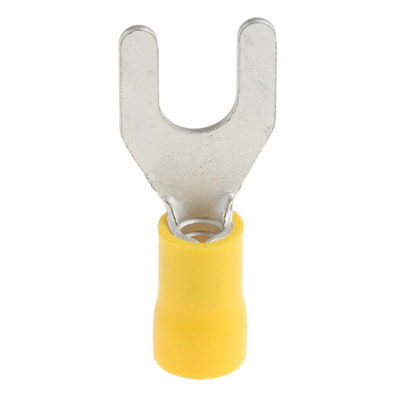 RS PRO Insulated Crimp Spade Connector, 2.5mm² to 6mm², 12AWG to 10AWG, M6 Stud Size Vinyl, Yellow