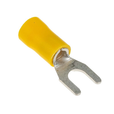 RS PRO Insulated Crimp Spade Connector, 2.5mm² to 6mm², 12AWG to 10AWG, M5 Stud Size Vinyl, Yellow