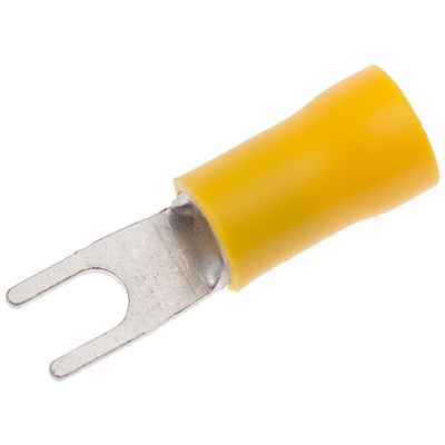 RS PRO Insulated Crimp Spade Connector, 2.5mm² to 6mm², 12AWG to 10AWG, M3.5 Stud Size Vinyl, Yellow