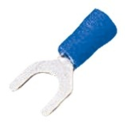 RS PRO Insulated Crimp Spade Connector, 1.5mm² to 2.5mm², 16AWG to 14AWG, M6 Stud Size Vinyl, Blue