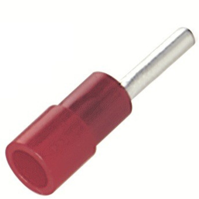 RS PRO Insulated Crimp Pin Connector, 0.5mm² to 1.5mm², 22AWG to 16AWG, 1.9mm Pin Diameter, 12mm Pin Length, Red