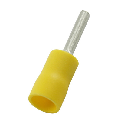 RS PRO Insulated Crimp Pin Connector, 4mm² to 6mm², 12AWG to 10AWG, 2.8mm Pin Diameter, 14mm Pin Length, Yellow