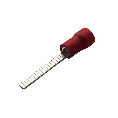 MECATRACTION, C Insulated, Tin Crimp Pin Connector, 22AWG to 16AWG, 3.6mm Pin Diameter, 21mm Pin Length, Red