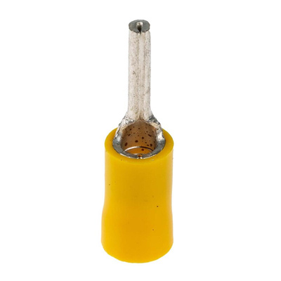 RS PRO Insulated, Tin Crimp Pin Connector, 2.5mm² to 6mm², 12AWG to 10AWG, 2.6mm Pin Diameter, 15mm Pin Length, Yellow