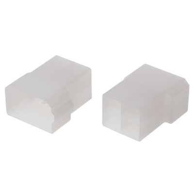TE Connectivity, AMP FASTIN-FASTON 4 Way Nylon 66 Crimp Terminal Housing, Natural