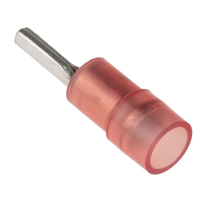 RS PRO Insulated, Tin Crimp Pin Connector, 0.5mm² to 1.5mm², 22AWG to 16AWG, 1.9mm Pin Diameter, 9mm Pin Length, Red