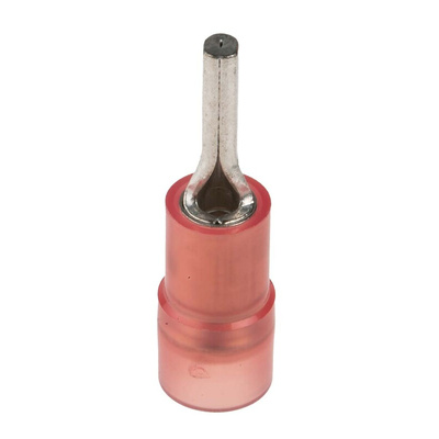 RS PRO Insulated, Tin Crimp Pin Connector, 0.5mm² to 1.5mm², 22AWG to 16AWG, 1.9mm Pin Diameter, 9mm Pin Length, Red