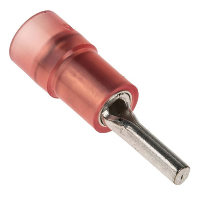 RS PRO Insulated, Tin Crimp Pin Connector, 0.5mm² to 1.5mm², 22AWG to 16AWG, 1.9mm Pin Diameter, 9mm Pin Length, Red