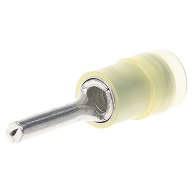 RS PRO Insulated Crimp Pin Connector, 4mm² to 6mm², 12AWG to 10AWG, 2.8mm Pin Diameter, 14mm Pin Length, Yellow