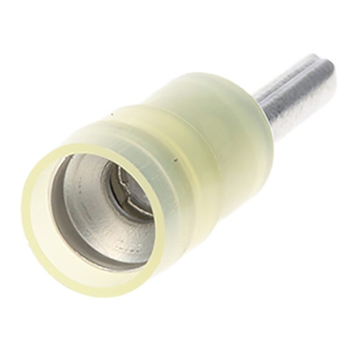 RS PRO Insulated Crimp Pin Connector, 4mm² to 6mm², 12AWG to 10AWG, 2.8mm Pin Diameter, 14mm Pin Length, Yellow