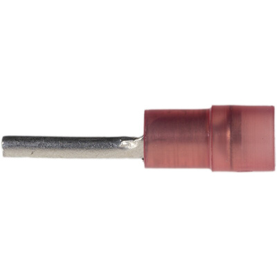 RS PRO Insulated, Tin Crimp Pin Connector, 0.5mm² to 1.5mm², 22AWG to 16AWG, 1.9mm Pin Diameter, 12mm Pin Length, Red