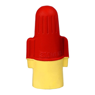 3M, 3M™ Wire Connectors Insulated Female Bullet Connector, 22AWG to 8AWG, 3.7mm Bullet diameter, Red, Yellow