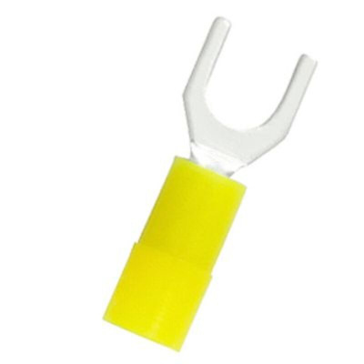 RS PRO Insulated Crimp Spade Connector, 0.2mm² to 0.5mm², 26AWG to 22AWG, M3 Stud Size Nylon, Yellow
