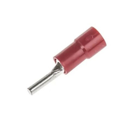 RS PRO Insulated, Tin Crimp Pin Connector, 0.5mm² to 1.5mm², 22AWG to 16AWG, 1.9mm Pin Diameter, 9mm Pin Length, Red