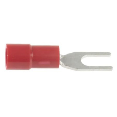 RS PRO Insulated Crimp Spade Connector, 0.5mm² to 1.5mm², 22AWG to 16AWG, 3.7mm Stud Size Vinyl, Red