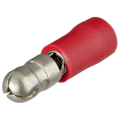 Knipex, 97 Yes, Brass Crimp Pin Connector, 22AWG to 16AWG, 4mm Pin Diameter, 120mm Pin Length, Red