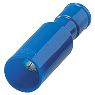 Nichifu, PC Insulated Male Crimp Bullet Connector, 2mm² to 2mm², 14AWG to 14AWG, 7.4mm Bullet diameter, Blue