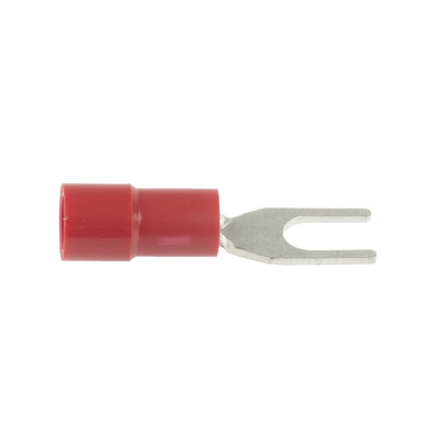 RS PRO Insulated Crimp Spade Connector, 0.5mm² to 1.5mm², 22AWG to 16AWG, 3.7mm Stud Size Vinyl, Red