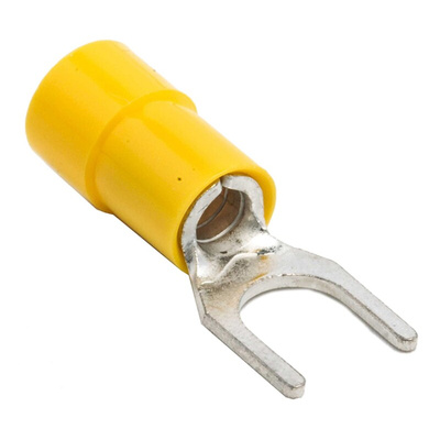 RS PRO Insulated Crimp Spade Connector, 4mm² to 6mm², 12AWG to 10AWG, M6 Stud Size Vinyl, Yellow