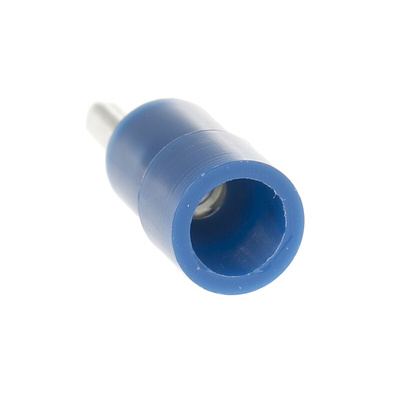 RS PRO Insulated, Tin Crimp Pin Connector, 1.5mm² to 2.5mm², 16AWG to 14AWG, 1.9mm Pin Diameter, 9mm Pin Length, Blue