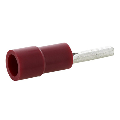 RS PRO Insulated, Tin Crimp Pin Connector, 0.5mm² to 1.5mm², 22AWG to 16AWG, 1.9mm Pin Diameter, 10mm Pin Length, Red