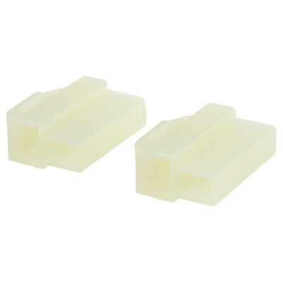 TE Connectivity, AMP 250 2 Way Nylon 66 Crimp Terminal Housing, 6.35mm Tab Size, Natural