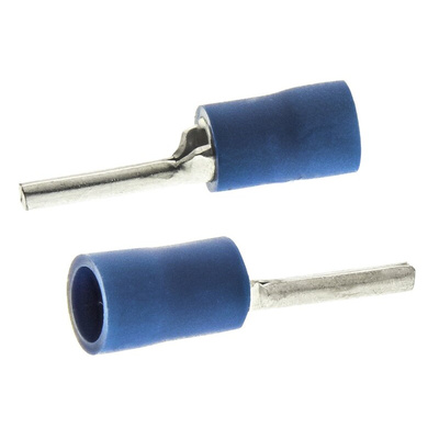 JST, FVPC Insulated Crimp Pin Connector, 1mm² to 2.6mm², 16AWG to 14AWG, 1.9mm Pin Diameter, 12mm Pin Length, Blue