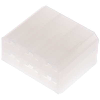 TE Connectivity, FASTIN-FASTON .250 6 Way Nylon Crimp Terminal Housing, 0.25in Tab Size, Natural