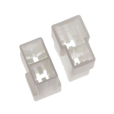 TE Connectivity, FASTIN-FASTON .250 2 Way Glass Fibre Reinforced Nylon Crimp Terminal Housing, 6.35mm Tab Size, Natural