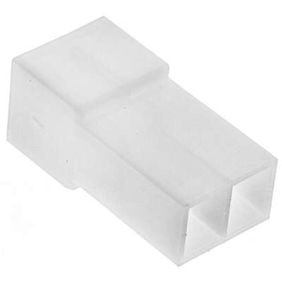 TE Connectivity, FASTIN-FASTON .250 2 Way Nylon Crimp Terminal Housing, 6.35mm Tab Size, Natural