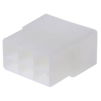 TE Connectivity, AMP FASTIN-FASTON 6 Way Nylon 66 Crimp Terminal Housing, 6.35mm Tab Size, Natural