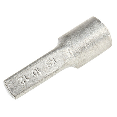 RS PRO Uninsulated, Tin Crimp Pin Connector, 10mm² to 10mm², 8AWG to 8AWG, 4.3mm Pin Diameter, 14mm Pin Length, Silver