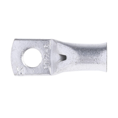 RS PRO Uninsulated Tubular Ring Terminal, M6 Stud Size to 25mm² Wire Size