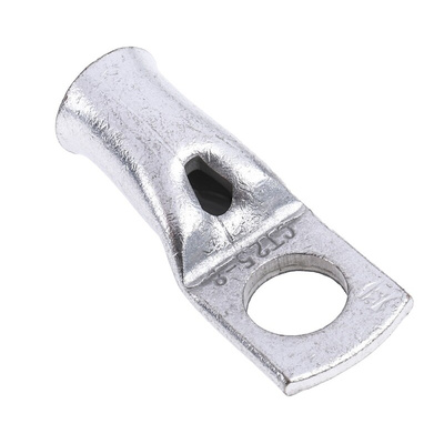 RS PRO Uninsulated Tubular Ring Terminal, M8 Stud Size to 25mm² Wire Size