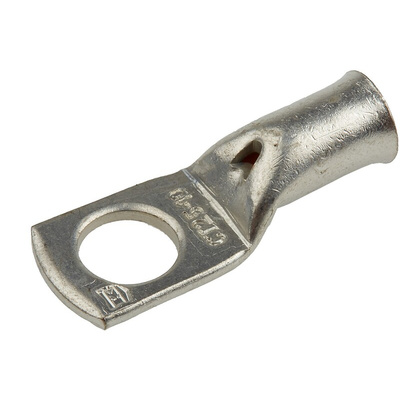 RS PRO Uninsulated Tubular Ring Terminal, M10 Stud Size to 25mm² Wire Size