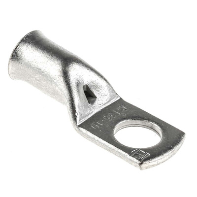 RS PRO Uninsulated Tubular Ring Terminal, M10 Stud Size to 35mm² Wire Size