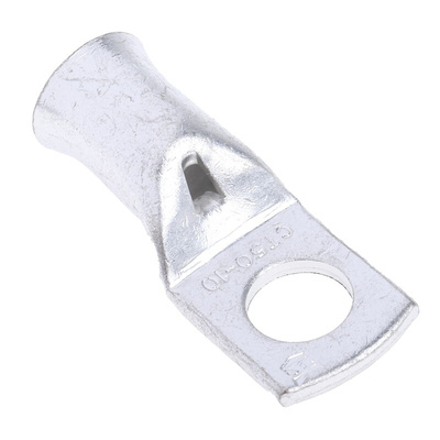 RS PRO Uninsulated Tubular Ring Terminal, M10 Stud Size to 50mm² Wire Size
