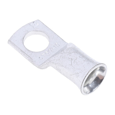 RS PRO Uninsulated Tubular Ring Terminal, M10 Stud Size to 50mm² Wire Size