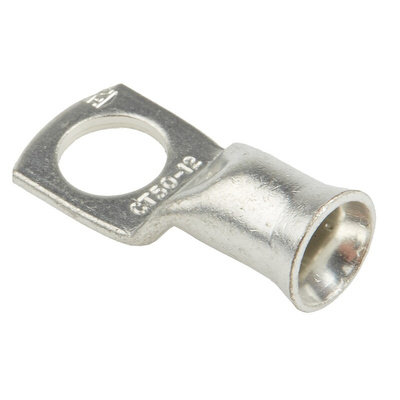 RS PRO Uninsulated Tubular Ring Terminal, M12 Stud Size to 50mm² Wire Size