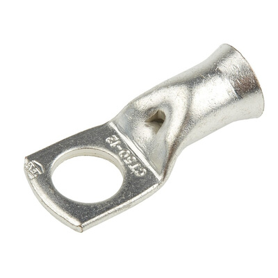 RS PRO Uninsulated Tubular Ring Terminal, M12 Stud Size to 50mm² Wire Size