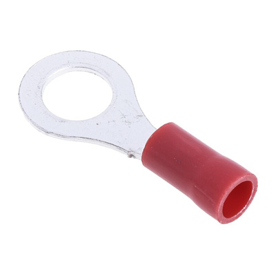 RS PRO Insulated Ring Terminal, M6 Stud Size, 0.5mm² to 1.5mm² Wire Size, Red