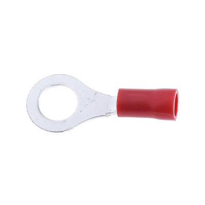RS PRO Insulated Ring Terminal, M6 Stud Size, 0.5mm² to 1.5mm² Wire Size, Red