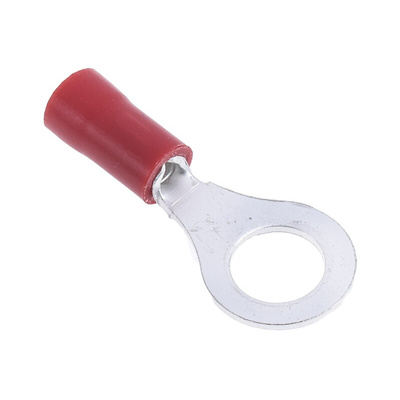 RS PRO Insulated Ring Terminal, M6 Stud Size, 0.5mm² to 1.5mm² Wire Size, Red