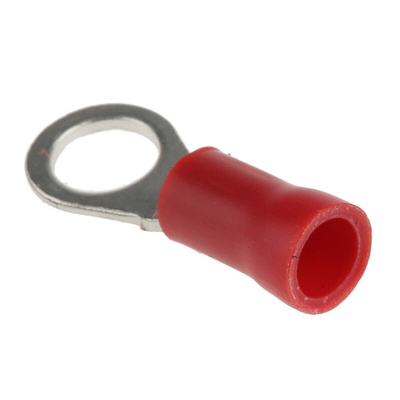 RS PRO Insulated Ring Terminal, M5 Stud Size, 0.5mm² to 1.5mm² Wire Size, Red