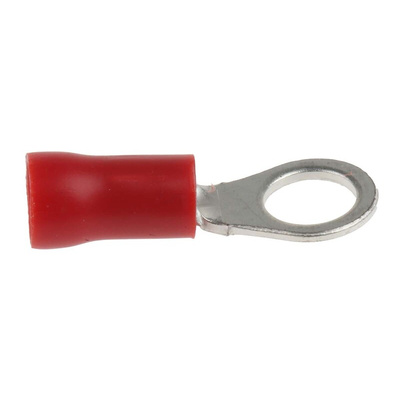 RS PRO Insulated Ring Terminal, M5 Stud Size, 0.5mm² to 1.5mm² Wire Size, Red