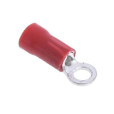 RS PRO Insulated Ring Terminal, M3 Stud Size, 0.5mm² to 1.5mm² Wire Size, Red
