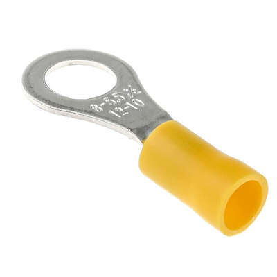 RS PRO Insulated Ring Terminal, M8 Stud Size, 2.5mm² to 6mm² Wire Size, Yellow