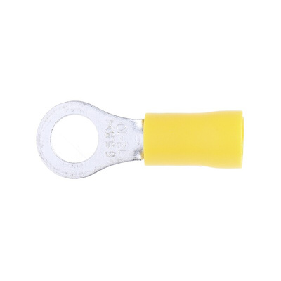 RS PRO Insulated Ring Terminal, M6 Stud Size, 2.5mm² to 6mm² Wire Size, Yellow