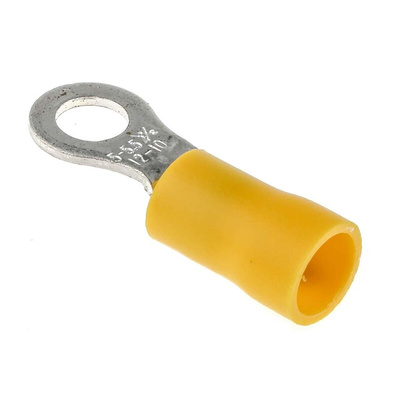 RS PRO Insulated Ring Terminal, M5 Stud Size, 2.5mm² to 6mm² Wire Size, Yellow